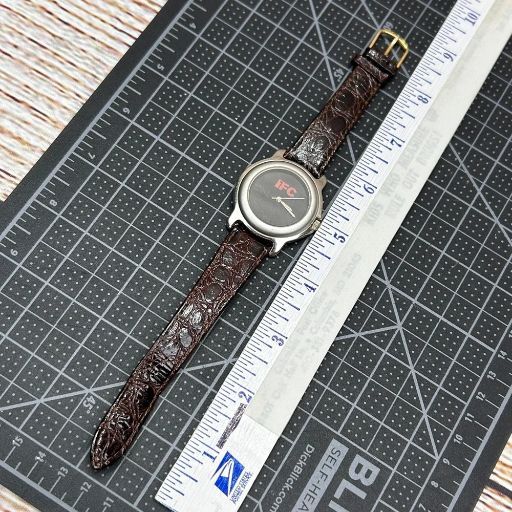 SWEDA IFC Quartz Watch Stainless Steel Back Water Resistant Genuine Leather Band